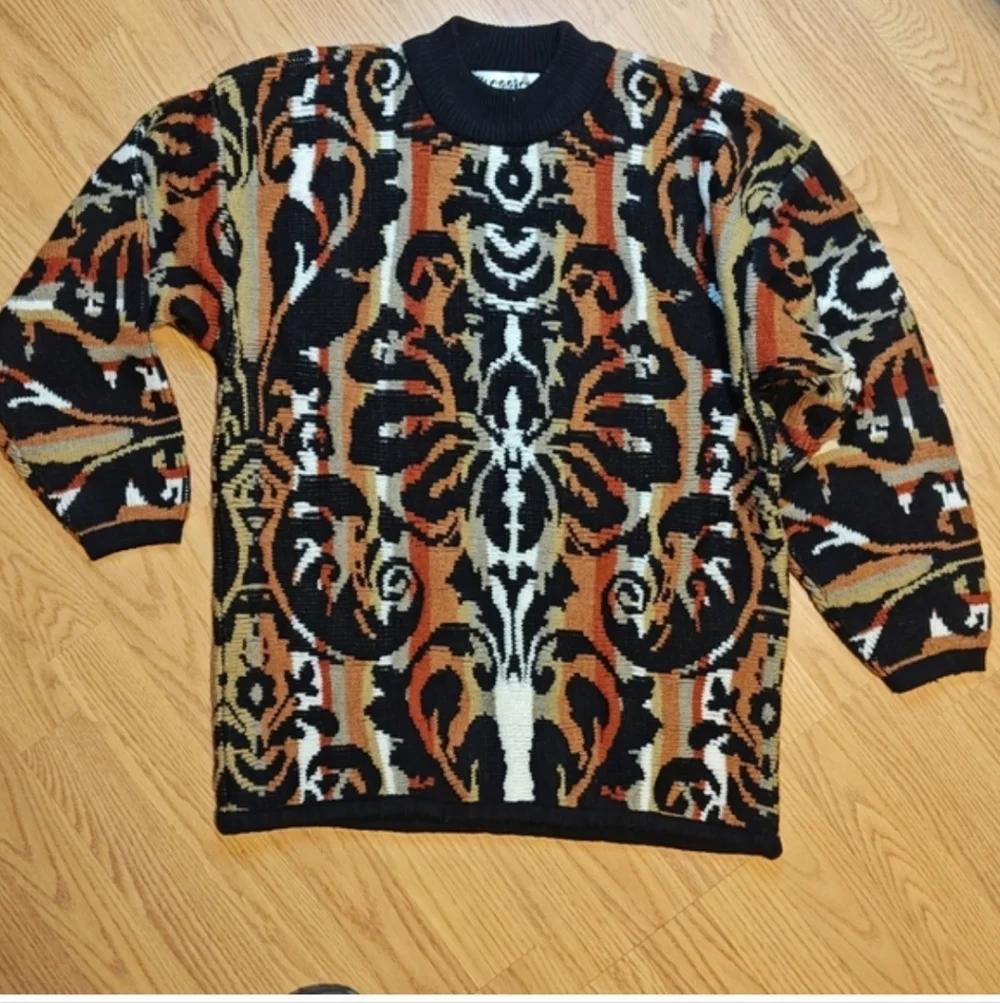 Vintage 90s Premiere Designer Collection Abstract Sweater Men's Medium Coogi Sty